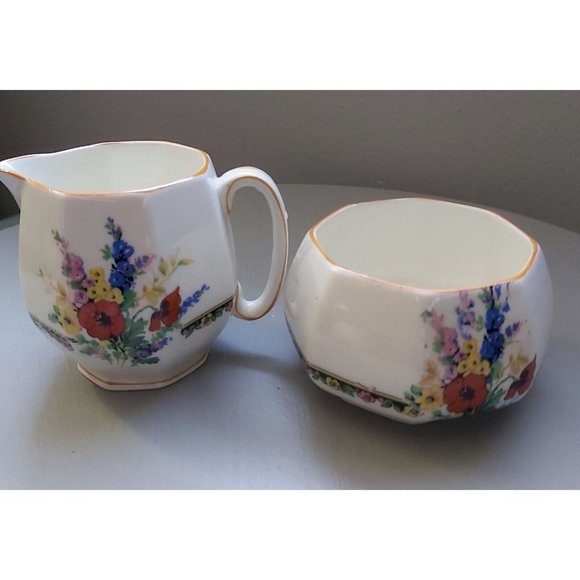 Vintage James Kent Ltd. Fenton, Cream and Sugar bowl, Made in England, 1980s,... - Picture 3 of 9